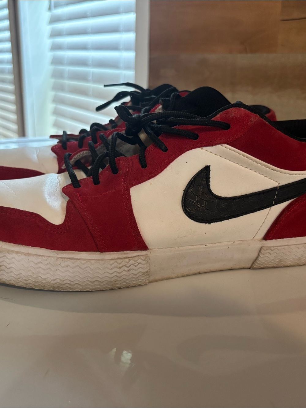Nike Men’s Red, White & Black Low-Top Sneakers